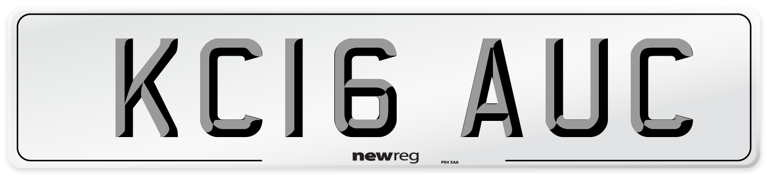 KC16 AUC Number Plate from New Reg